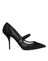 Dolce & Gabbana Black Mesh Mary Jane Crystal Heel Pumps Shoes -   -  Dolce & Gabbana.